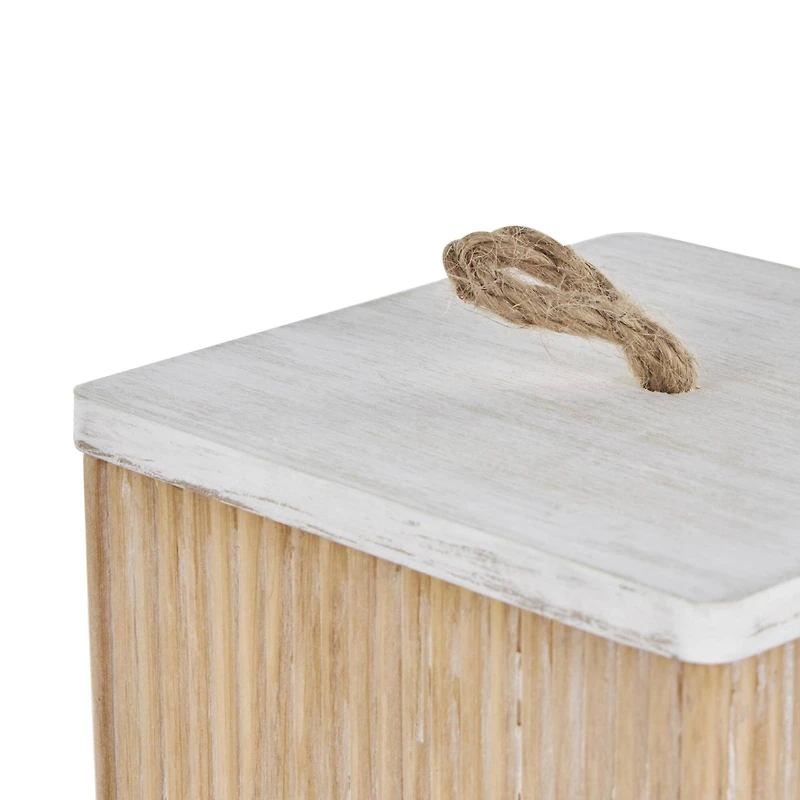 Light Brown Box Set with Whitewashed Wood Lids