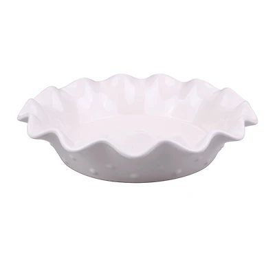 10" Cream Ceramic Pie Plate by Makery™
