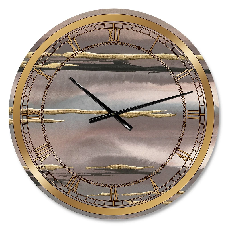 Designart 'Glamorous Morning Fog I Glam Wall Clock