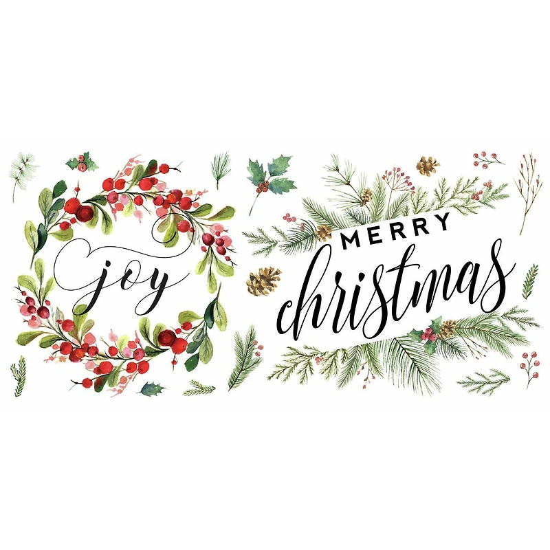 RoomMates Merry Christmas Wreath Peel & Stick Wall Decals