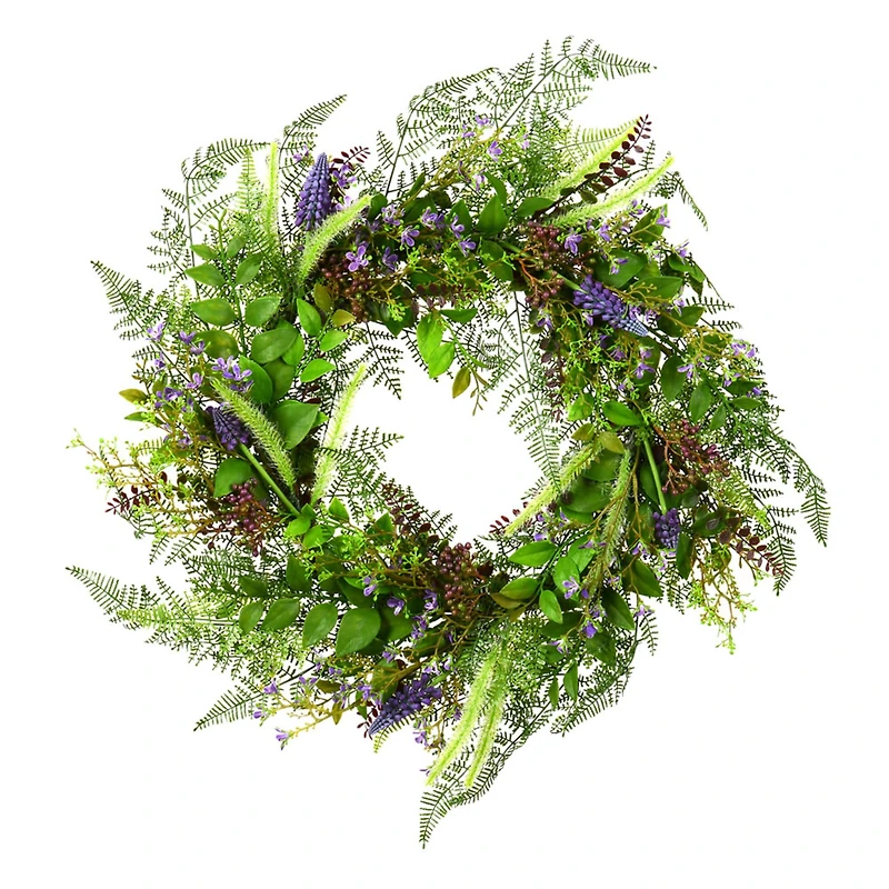 24" Green & Purple Maytime Wreath