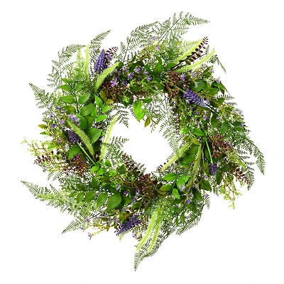 24" Green & Purple Maytime Wreath