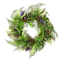 24" Green & Purple Maytime Wreath