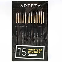 Arteza® Handmade Taklon Hair 15 Piece Miniature Detail Paint Brush Set