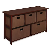 Badger Basket Cherry Five Fabric Basket Storage Unit