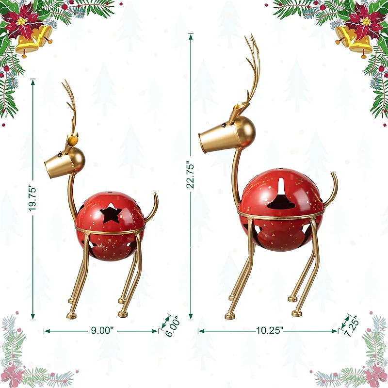 Glitzhome® Christmas Reindeer Bell Set