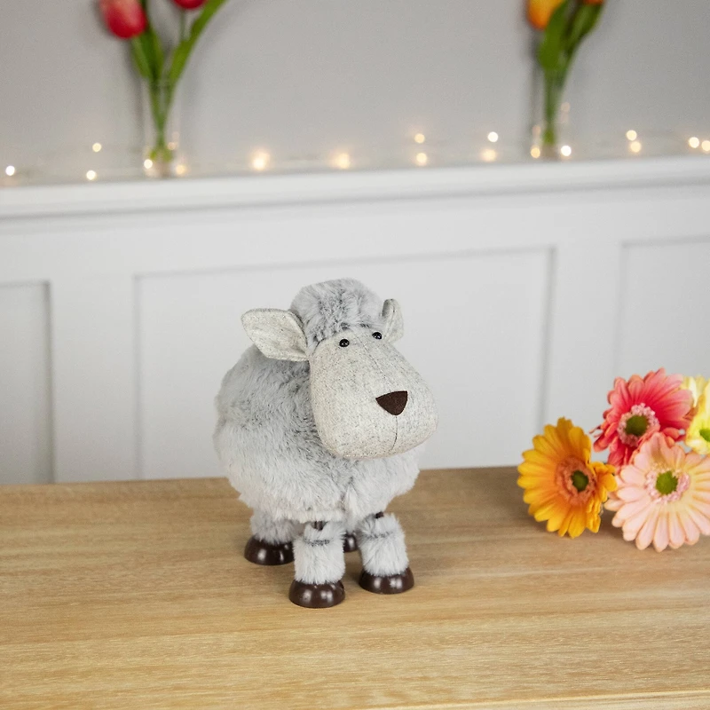 7.5" Gray Bouncing Sheep Plush Easter Figure