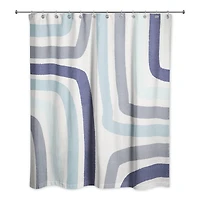 Abstract Blue Stripes Shower Curtain
