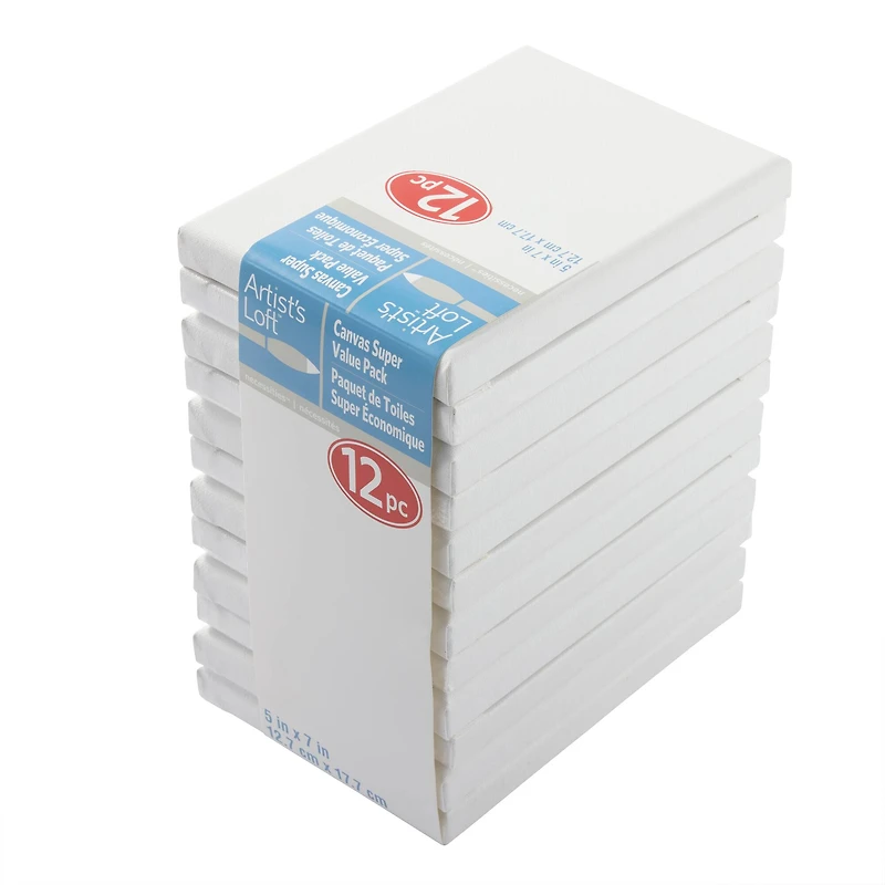 12 Pack 5" x 7" Super Value Canvas by Artist's Loft®