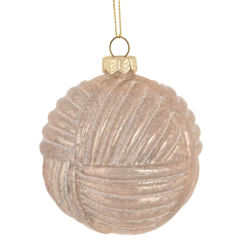 3" Pink Woven Mercury Glass Ball Ornament