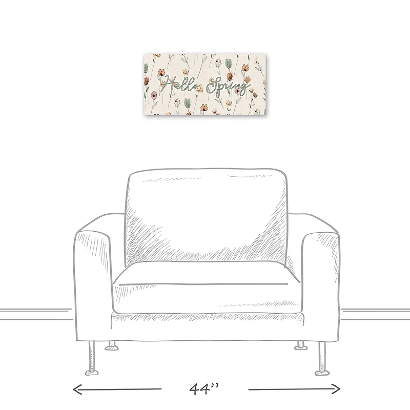 Earthy Botanical Doodles 10" x 20" Canvas Wall Art