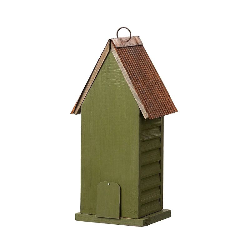 Glitzhome® 14.75" Distressed Wood HOME Birdhouse