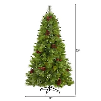 6ft. Unlit Montana Mixed Pine Artificial Christmas Tree with Pinecones and Berries