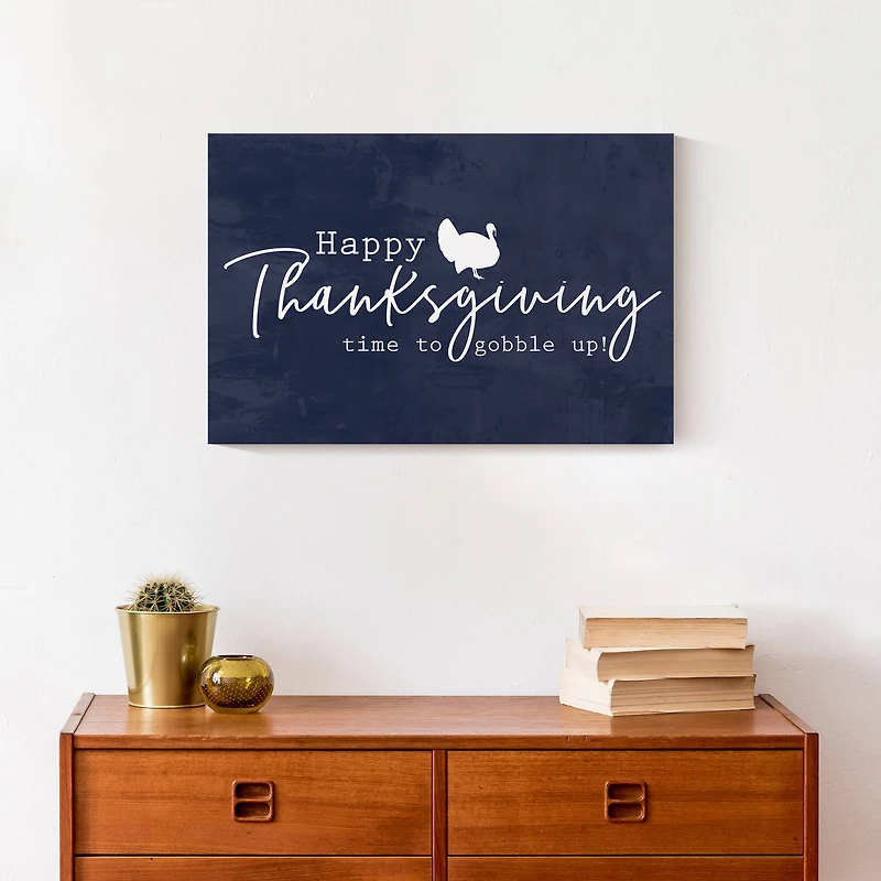 Happy Thanksgiving Gobble Up Canvas Wall Art