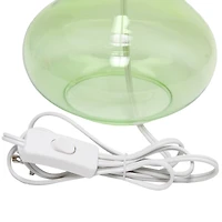 Simple Designs Green & White Glass Raindrop Table Lamp