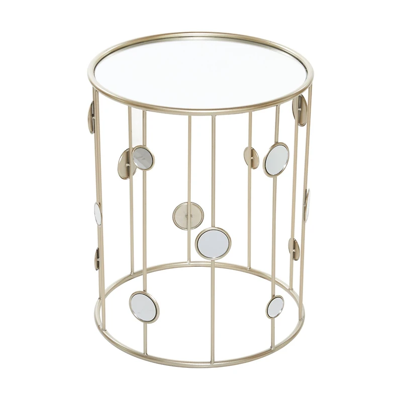 Glass & Gold Metal Contemporary Accent Table Set