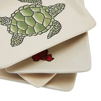 Hello Honey® 4" Wax Relief Sea Life Rectangle Stoneware Dish Set