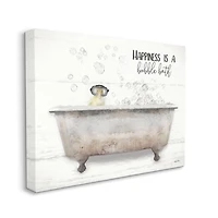 Stupell Industries Happiness is a Bubble Bath Quote Bathroom Tub Chick Canvas Wall Art