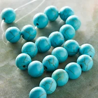 Turquoise Dyed Reconstituted Howlite Round Beads, 10mm by Bead Landing™