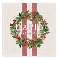 Happy Holidays Wreath Canvas Wall Art