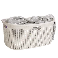 Mind Reader Ivory Laundry Basket with Cutout Handles