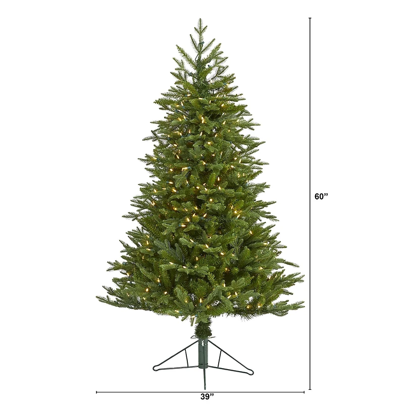 5ft. Pre-Lit Cambridge Fir Artificial Christmas Tree, Clear LED Lights