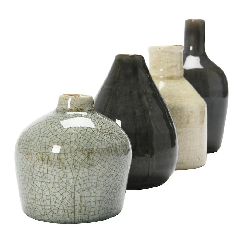 Hello Honey® Stoneware Crackle Glaze Bud Vase Set