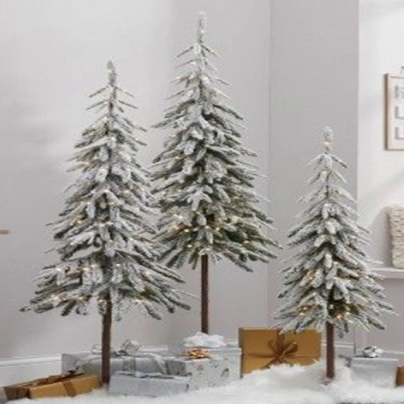 4ft. Pre-Lit Alpine Flocked Artificial Christmas Tree, Clear LED Lights