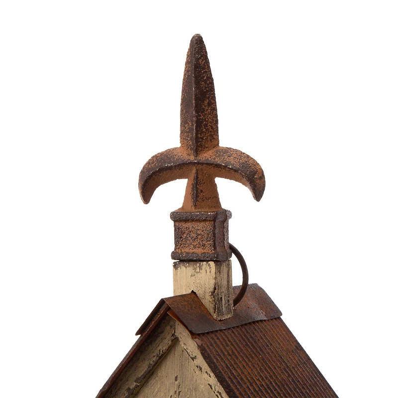 Glitzhome® Tall Distressed Wood Church Bird House