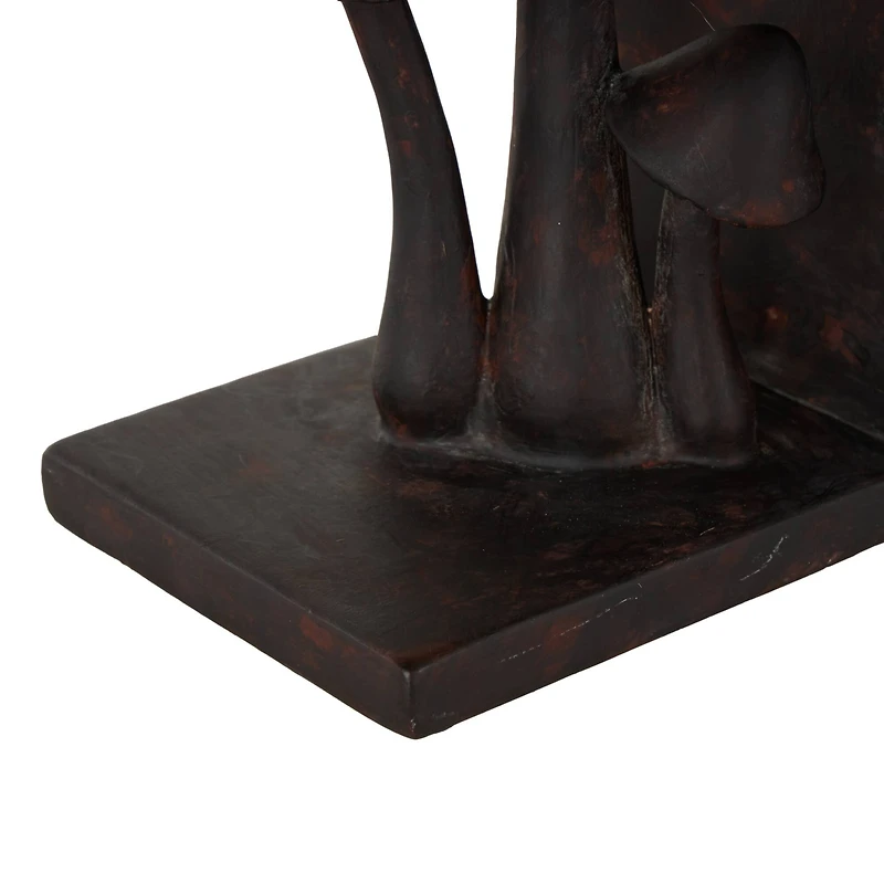 7.5" Dark Brown & Copper Mushroom Decorative Bookends, 2ct.