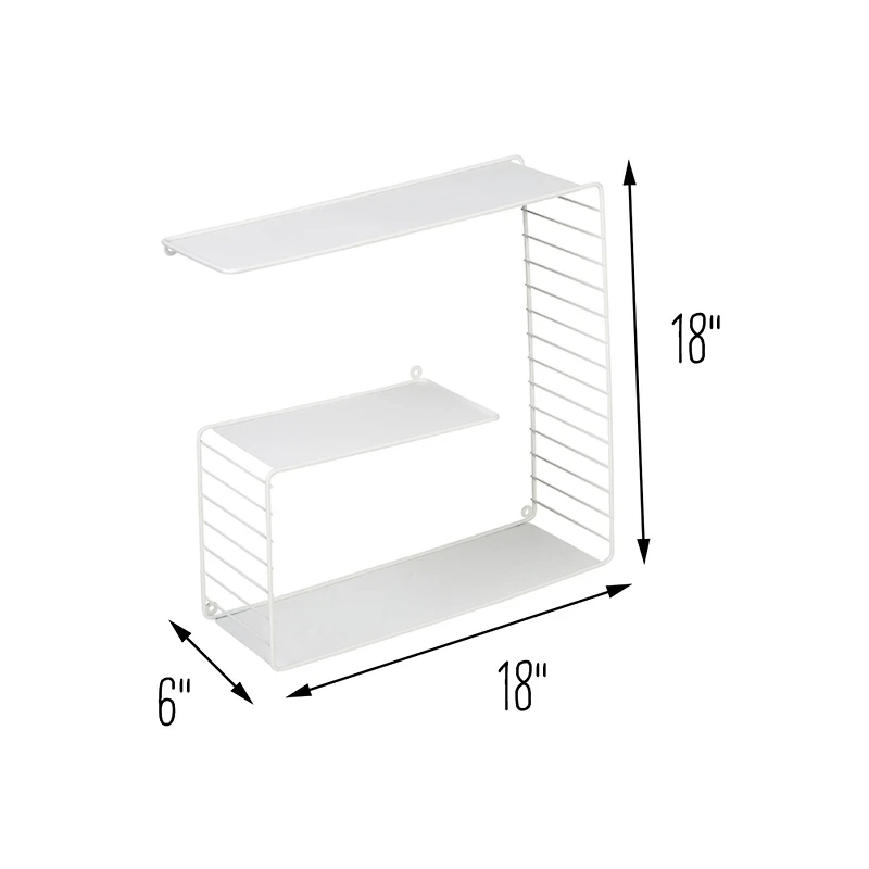 Honey Can Do White 3-Tier Floating Square Wall Shelf