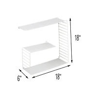 Honey Can Do White 3-Tier Floating Square Wall Shelf