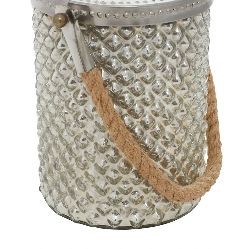 Clear Glass Coastal Candle Holder Lantern, 13" x 5" x 5"