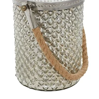 Clear Glass Coastal Candle Holder Lantern, 13" x 5" x 5"