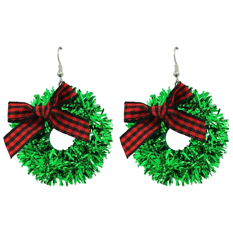 Tinsel Wreath Light-Up Earrings by Celebrate It™
