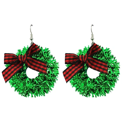 Tinsel Wreath Light-Up Earrings by Celebrate It™