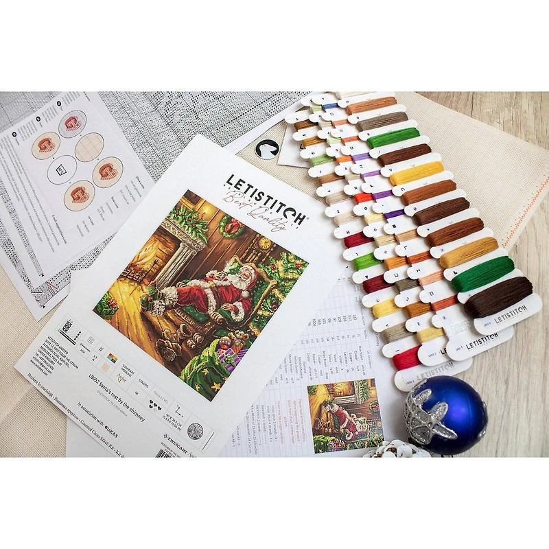 Letistitch Santa's Rest by the Chimney Counted Cross Stitch Kit