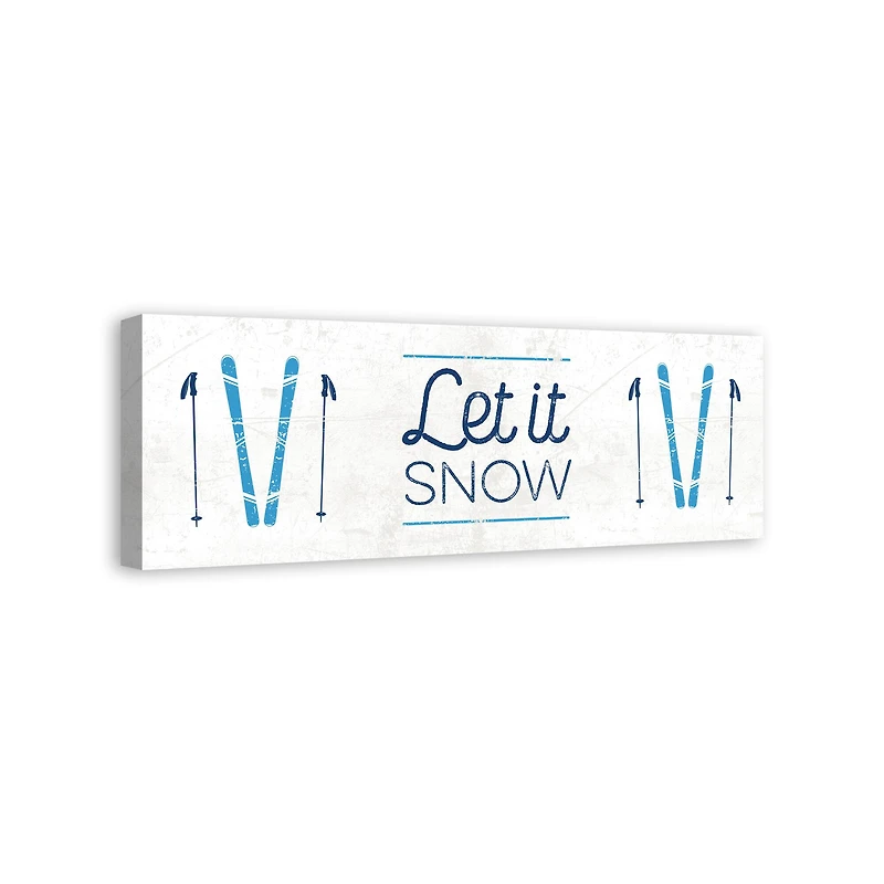Let It Snow Skis 36x12 Canvas Wall Art