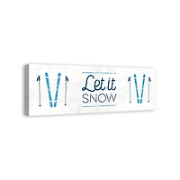 Let It Snow Skis 36x12 Canvas Wall Art