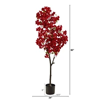 5ft. Potted Red Cherry Blossom Artificial Tree