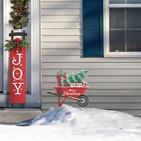 Glitzhome® 2.5ft. Merry Christmas Wagon Metal Yard Stake