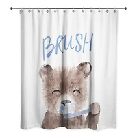 Bear Brushing Teeth 71" x 74" Shower Curtain