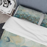 Designart 'Blue and Bronze Dots on Glass II' Geometric Bedding Set