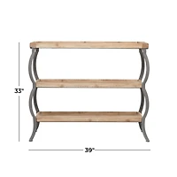Brown Iron Rustic Console Table, 33" x 39" x 13"