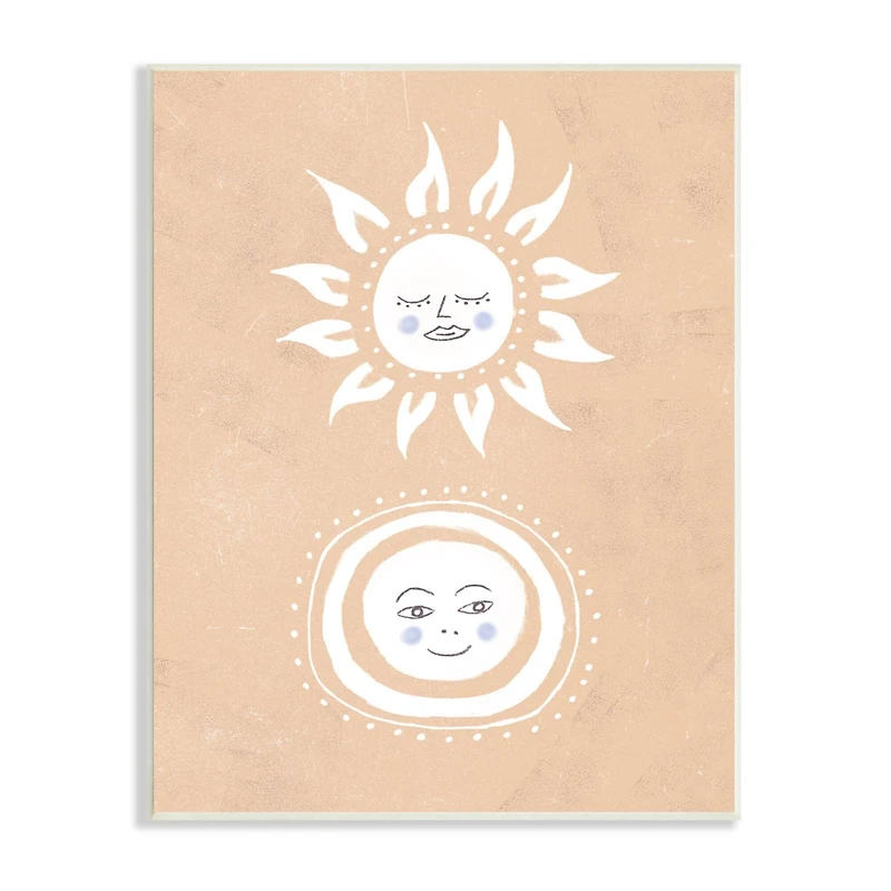 Stupell Industries Rising Sun and Moon Children's Boho Chic Sky Wall Plaque
