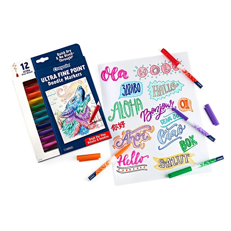 Crayola® Ultra Fine Point Doodle Markers, 12ct.