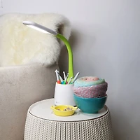 OttLite Wellness Series 23" White & Green Organize LED Desk Lamp