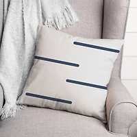 Blue Horizontal Stripes Fall Throw Pillow