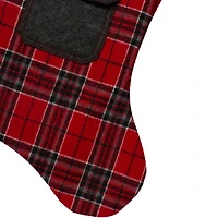 20.5" Alpine Chic Plaid Stocking with Pocket