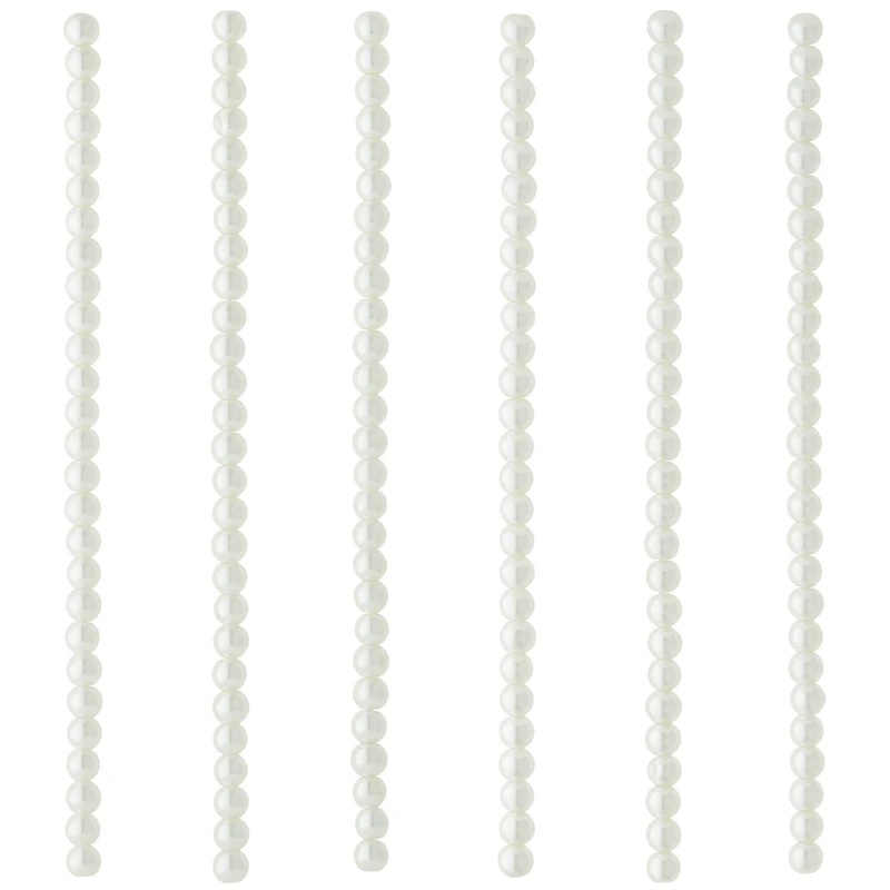 White Pearl Glass Beads, 6mm by Bead Landing™